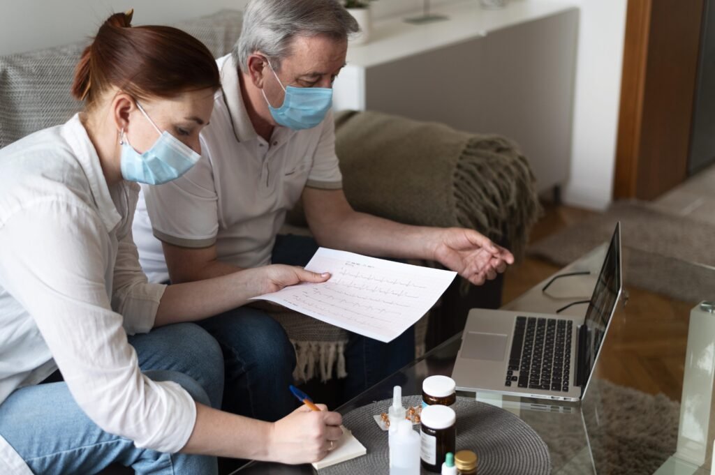 How Medicare Plan Changes in Colorado Can Impact Your Out-of-Pocket Costs Each Year | Aspen Financial & Insurance in Fort Collins, CO | Annuities in CO | Life insurance in CO Group of people wearing protective masks while indoors for a health consultation.