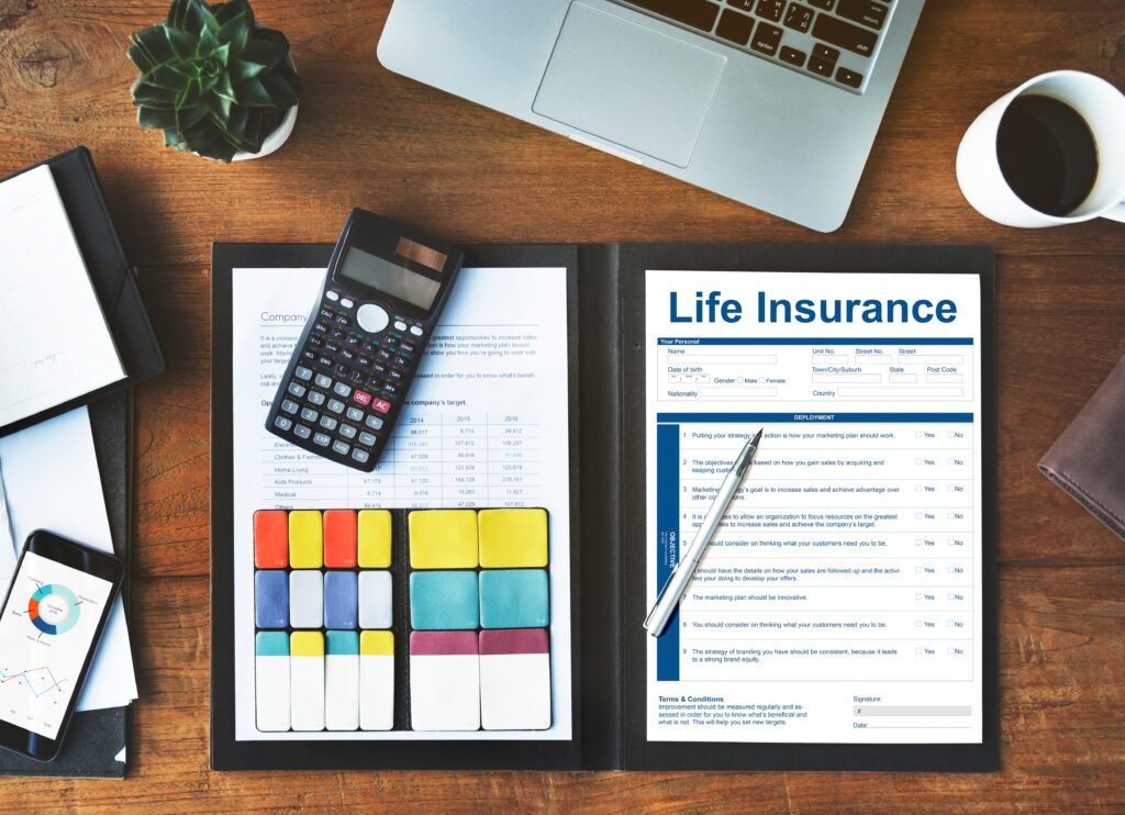 Close-up of life insurance policy documents and terms for Aspen Financial clients.